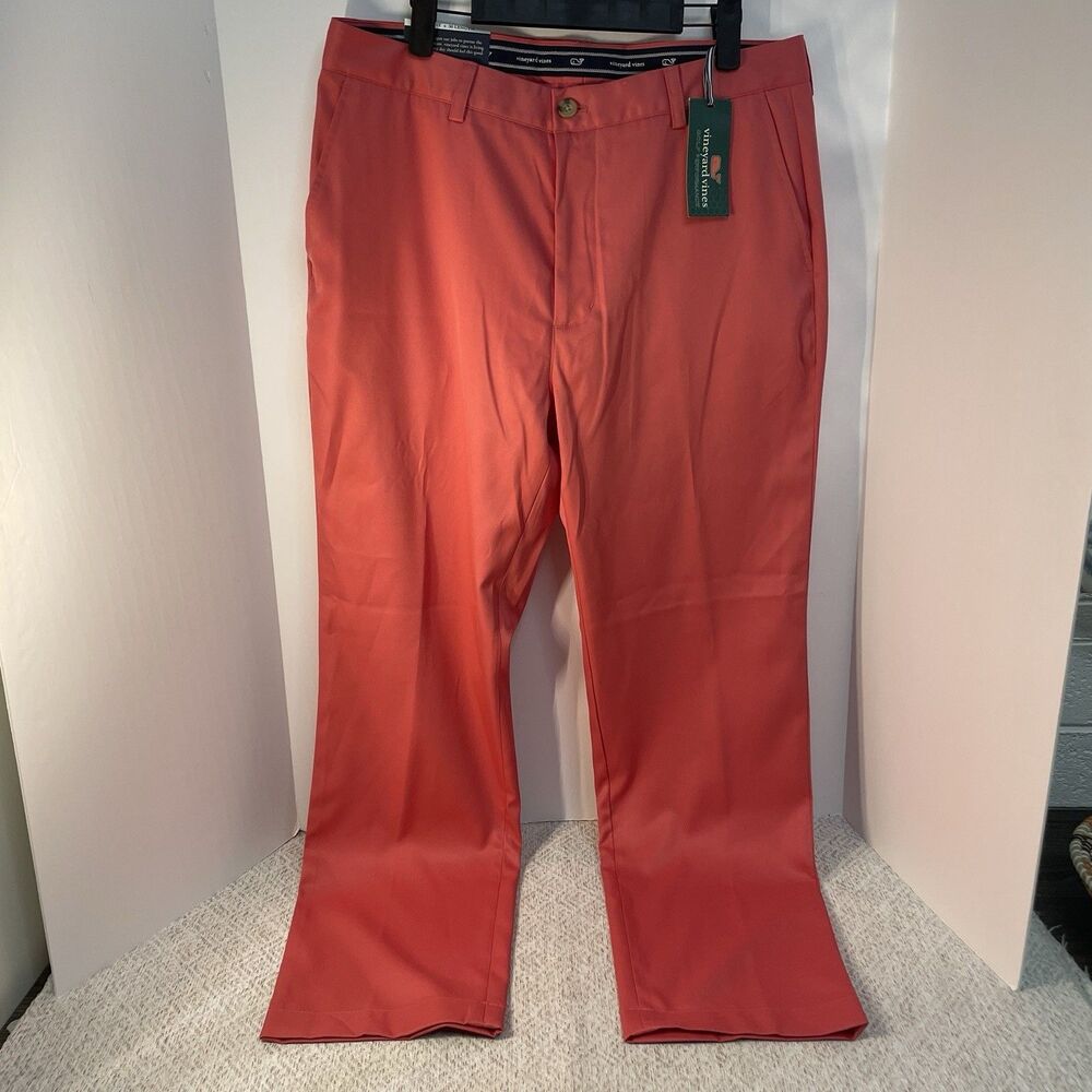 Vineyard Vines Mens 34 X 30 Classic Fit Links Golf Pants Jetty Red NWT